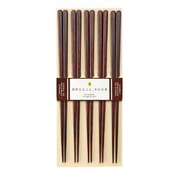 KAWAI - Ätpinnar Plain Wood 5-pack Brun